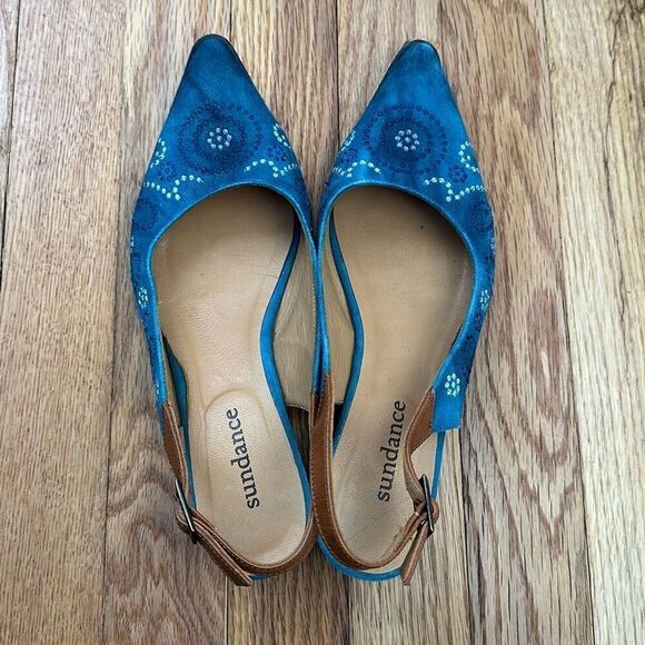 Sundance Minette Embroidered Leather Slingback 38 Boho Festival - Picture 5 of 11